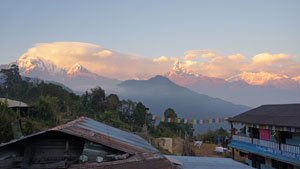 Uitzicht op Fish Tail in Pothana - Nepal