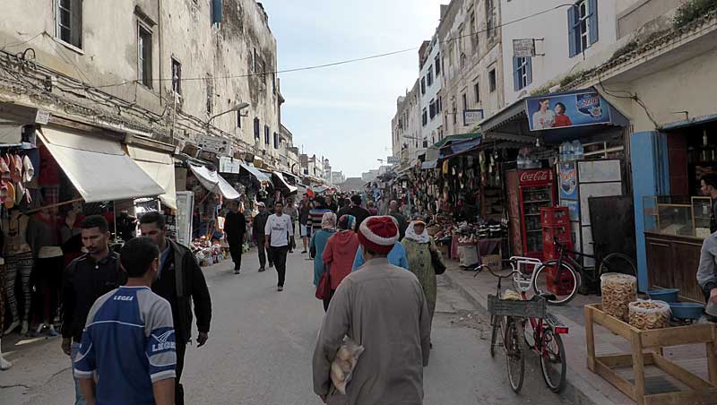 Rue de l‘Istiqlal en Avenue Zerktouni in medina Essaouira