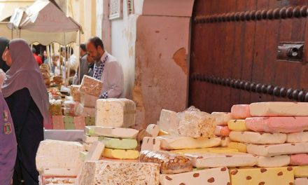 Zoet en plakkerig noga in Fez